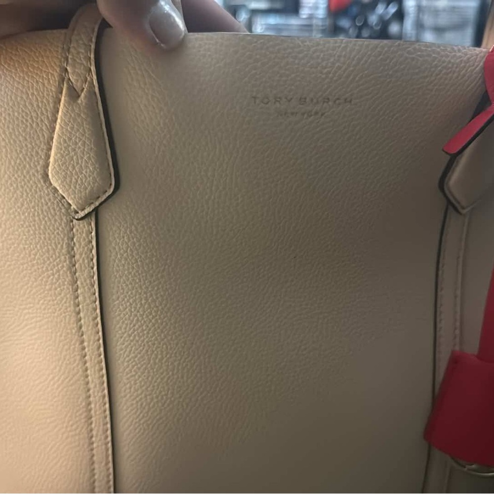 Tory Burch Cream Shoulder Bag Smooth Leather